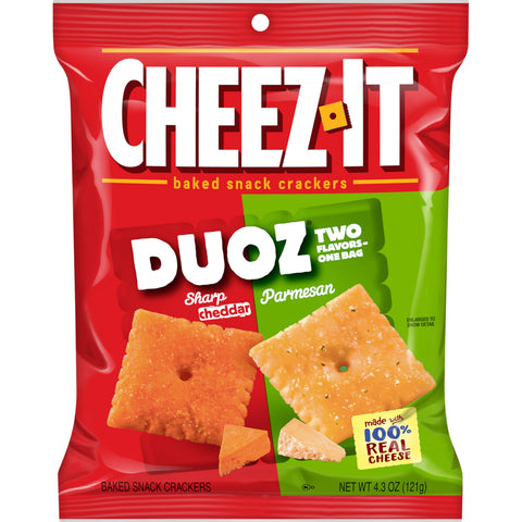 Cheez It Sunshine Duoz Sharp Cheddar and Parmesan Snack Mix, 4.3 Ounce -- 6 per case.