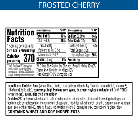 Pop-Tarts Frosted Cherry, 3.3 Ounce - 6 per box -- 12 Case