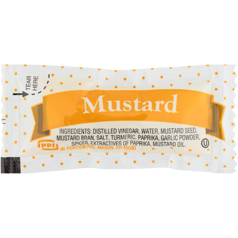 Portion Pack Single Serve Mustard, 5.5 Gram -- 500 per case