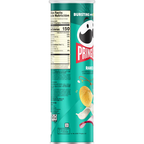 Pringles Ranch Crisps, 5.5 Ounce -- 14 per case.