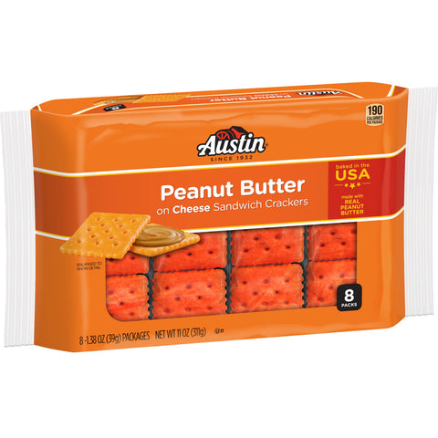 Austin Peanut Butter Cheese Sandwich Cracker, 1.38 Ounce -- 96 per case