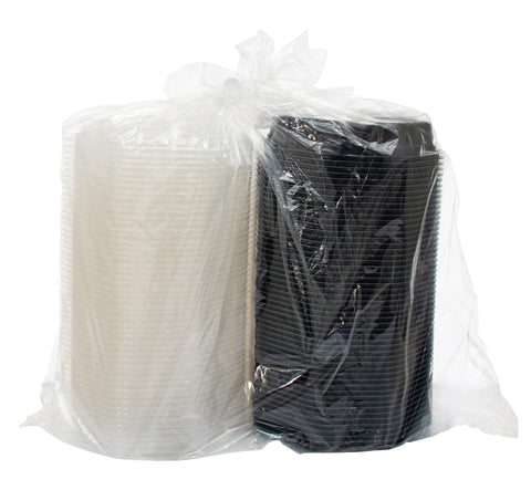 Creative Carryouts® CONTAINER PLASTIC CARRYOUT HINGED BLACK/CLEAR 9