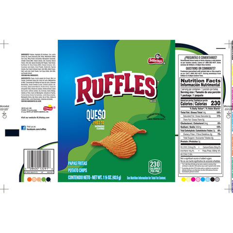 Ruffles® CHIP POTATO RIDGED QUESO LARGE SINGLE SERVE