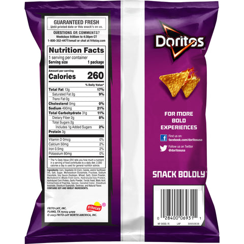 Doritos® CHIP TORTILLA SPICY SWEET CHILI LARGE SINGLE SERVE