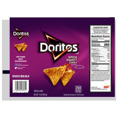 Doritos® CHIP TORTILLA SPICY SWEET CHILI LARGE SINGLE SERVE