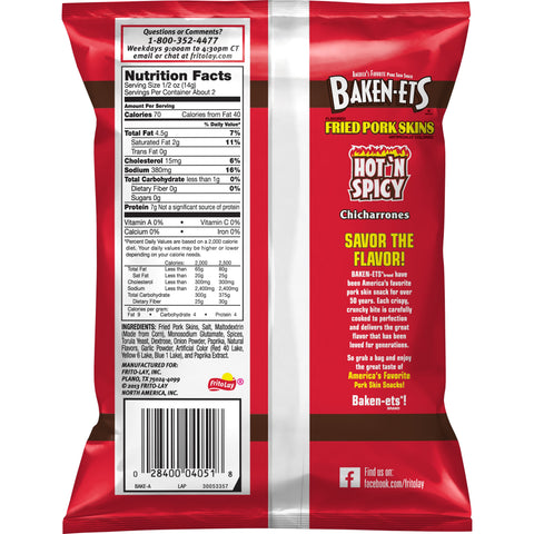 Baken-ets® CHIP PORK RINDS HOT 'N SPICY LSS