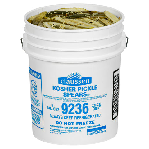 Claussen Dill Pickle Spears, 5 Gallon, 220 - 280 per case