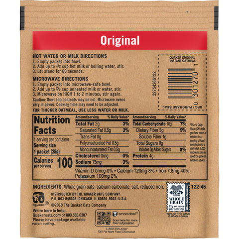 Quaker® CEREAL OATMEAL INSTANT LOOSE PACK