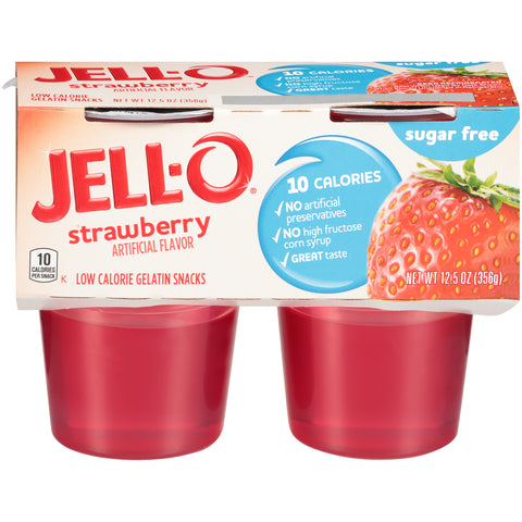 Jell-O GELATIN STRAWBERRY SUGAR FREE READY TO EAT