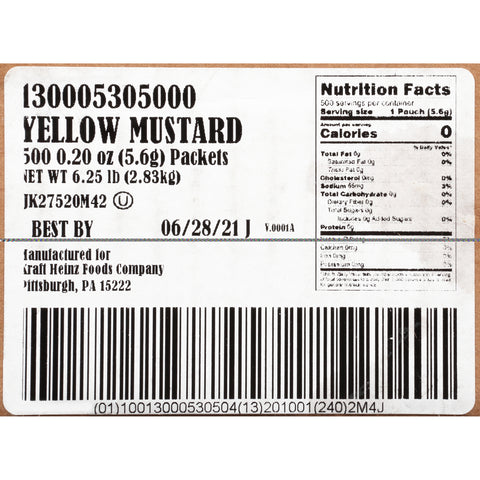 Mustard Yellow Single Serve Packet 530500/78000700