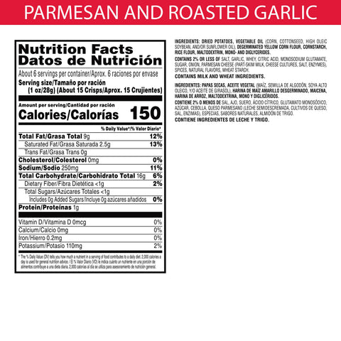 Pringles® CHIP POTATO PRINGLES CRISPS PARMESAN & ROASTED GARLIC