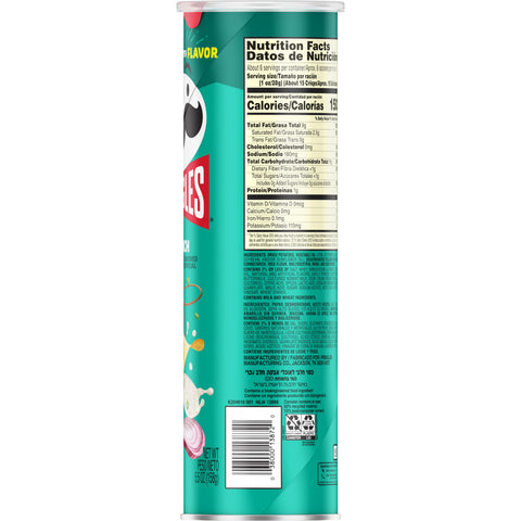 Pringles Ranch Crisps, 5.5 Ounce -- 14 per case.