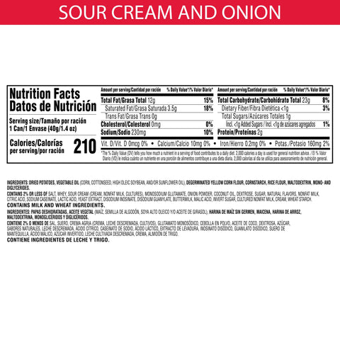 Pringles® CHIP POTATO CRISP SOUR CREAM & ONION