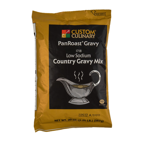 Custom Culinary Country Low Sodium Gluten Free Added Gravy Mix, 20 Ounce -- 6 per case.