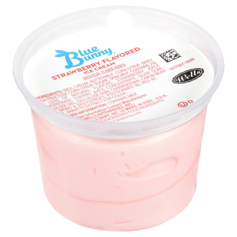 Blue Bunny Strawberry Ice Cream, 4 Fluid Ounce Cup -- 48 per case