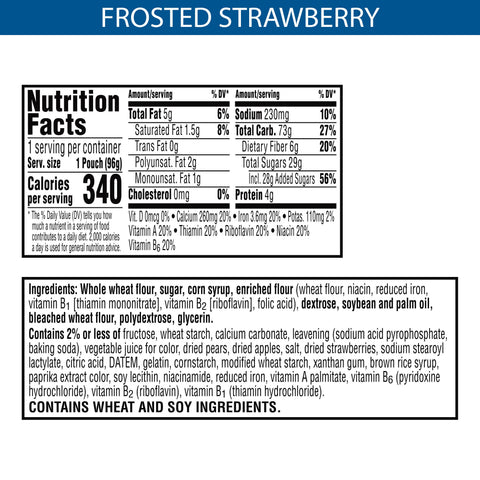 Pop Tarts Frosted Strawberry Toaster Pastry, 3.52 Ounce -- 72 per case.