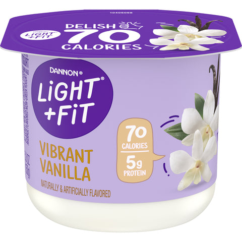 Light and Fit Vanilla Yogurt, 5.3 Ounce -- 12 per case.