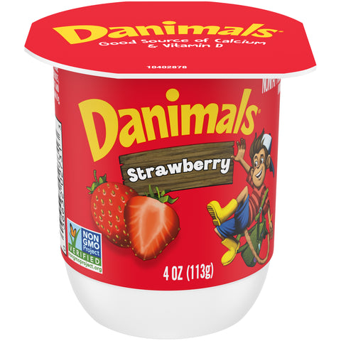 Danimals Strawberry Nonfat Yogurt , 4 Ounce Cup -- 48 per case.
