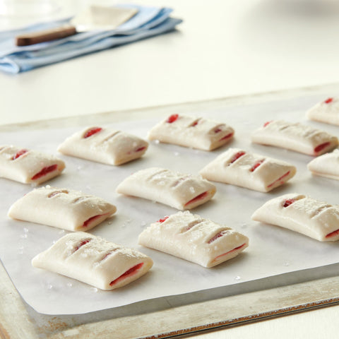 General Mills Pillsbury Cherry-Sugared Puff Pastry Dough - Strudel Bites, 0.8 Ounce -- 320 per case.