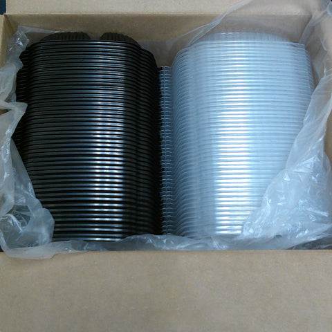 Culinary Lites™ CONTAINER PLASTIC HINGED BLACK BASE CLEAR LID 3-COMPARTMENT 10.5X9.5