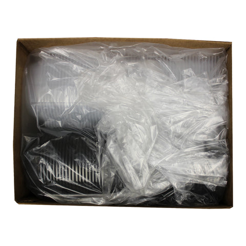 Mullinix Packaging COMNTAINER PLASTIC HINGED BLACK BASE W/ CLEAR LID 21.9 OZ 6X6