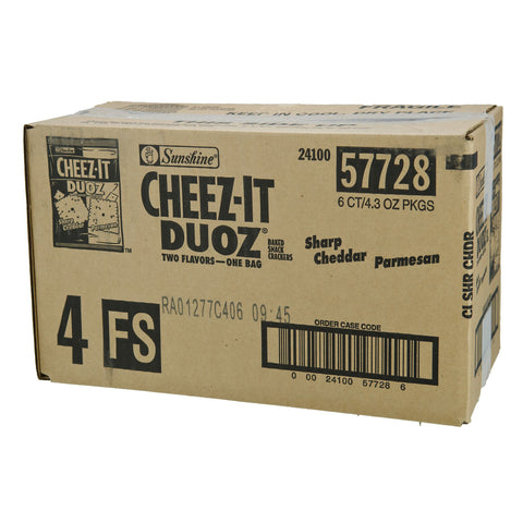 Cheez It Sunshine Duoz Sharp Cheddar and Parmesan Snack Mix, 4.3 Ounce -- 6 per case.