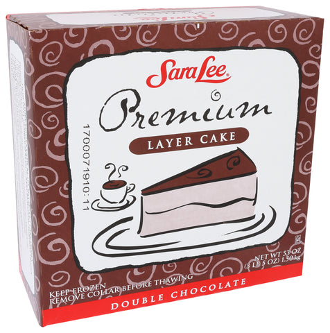 Sara Lee Frozen CAKE LAYER DOUBLE CHOCOLATE PREMIUM UN-CUT ROUND ICED 9
