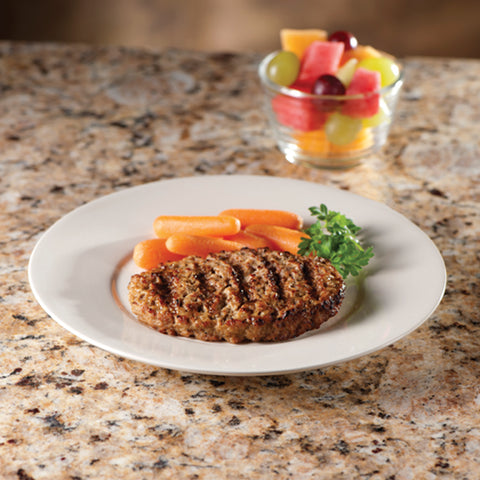 Advance Pierre Flame Broiled Beef Salisbury Steak, 3 Ounce -- 96 per case.