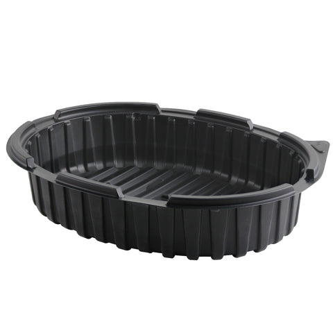 Crisp Food Technologies® CONTAINER PLASTIC POLYPROPYLENE BLACK 1 COMPARTMENT OVAL 11