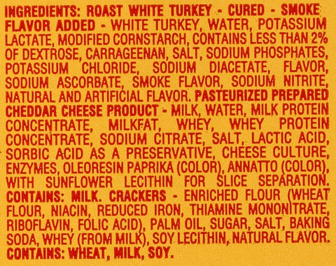 Kraft Oscar Mayer Lunchable Turkey and Cheddar Cheese, 4.5 Ounce -- 16 per case.