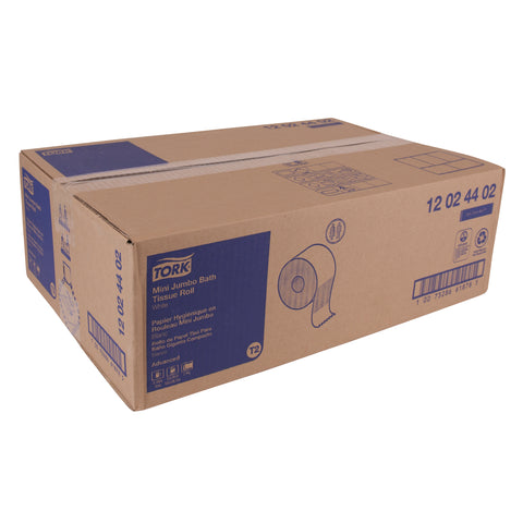 Tork Advanced TISSUE BATH MINI JUMBO ROLL WHITE 2 PLY 7.36