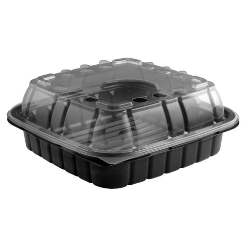 Crisp Food Technologies® CONTAINER PLASTIC BLACK W/ CLEAR LID COMBO CDCF85321/CFL85 32 OZ