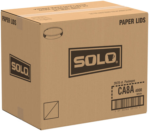 Solo® LID PAPER WHITE NON-VENTED FOR DOUBLE POLY PAPER FOOD CONTAINER