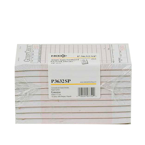 National Checking Medium Pink 1 Part Cardboard Guest Check, 6.75 x 3.5 inch -- 2500 per case
