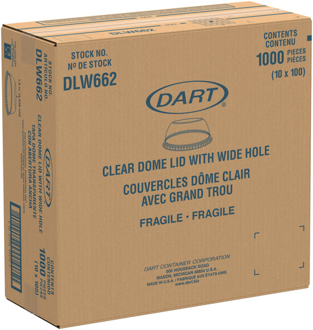 Dart Ultra Clear Polyethylene Terephthalate Dome Lid Only -- 1000 per case