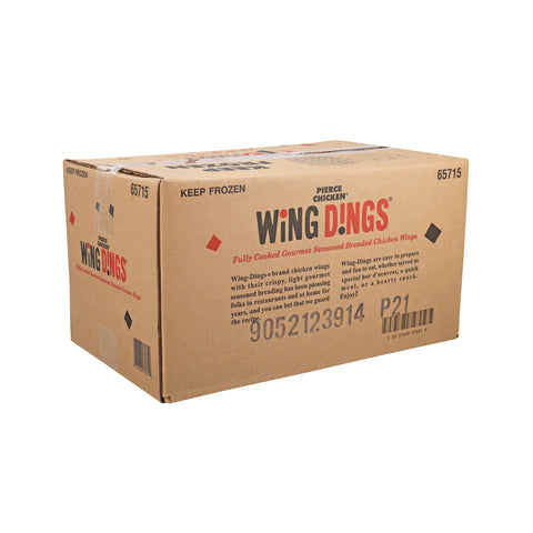 Wing Dings 1st and 2nd Joint Seasoned Breaded Cooked Chicken Wings, 7.5 Pound -- 2 per case