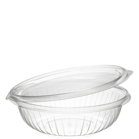 PresentaBowls® BOWL PLASTIC OPS HINGED WITH FLAT CLEAR LID 24 OZ
