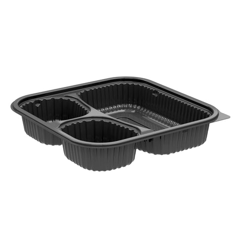 Culinary Squares® CONTAINER PLASTIC SQUARE BLACK MICROWAVABLE 8.5X8.5 21/6/6 OZ
